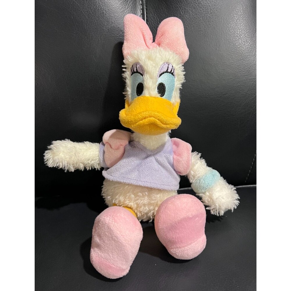 Disney Parks Authentic Daisy Duck Fuzzy Plush Stuffed Animal Toy 11”